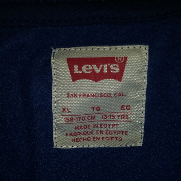 Levi's | Zip Up Hoodie Sweatshirt Navy & Pink Girls Size XL 13-15 Years - Picture 5 of 6